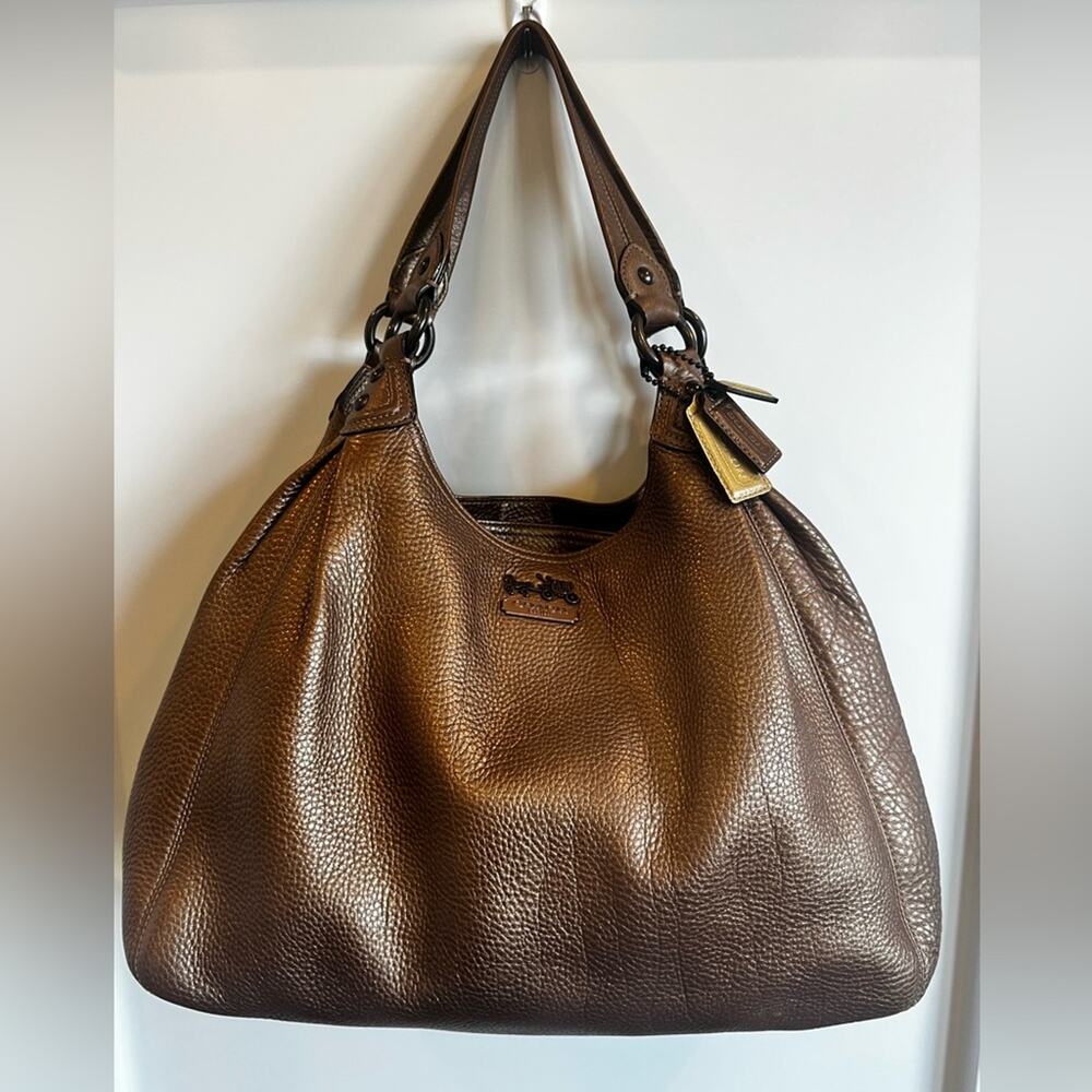 Coach Madison Maggie Bronze Metallic Leather Bag (Style 14313)